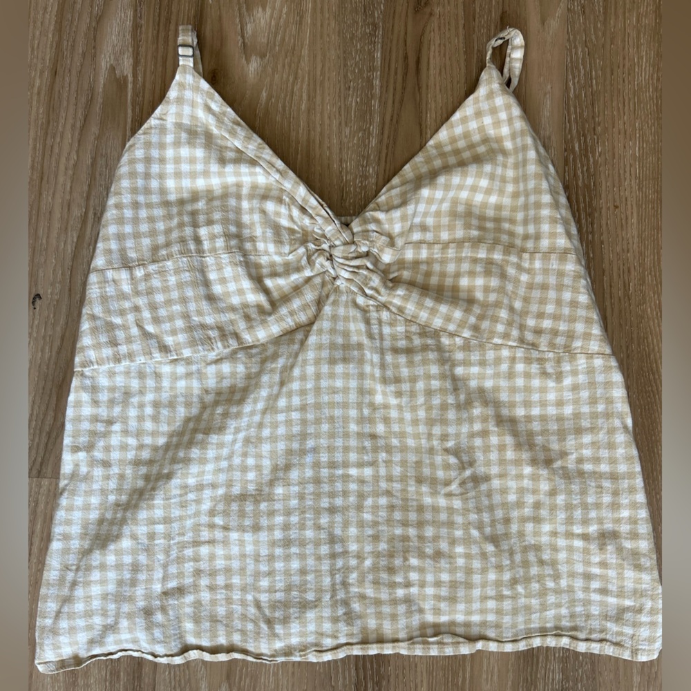 Old Navy Pale Yellow and White Smocked Top